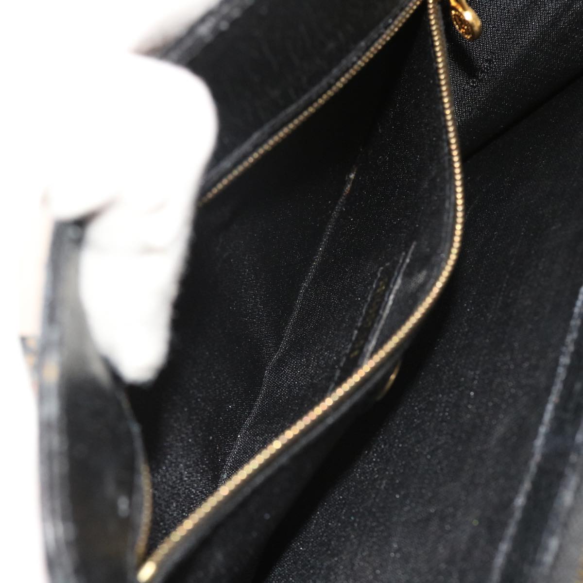 FENDI Shoulder Bag Leather Black bs8613