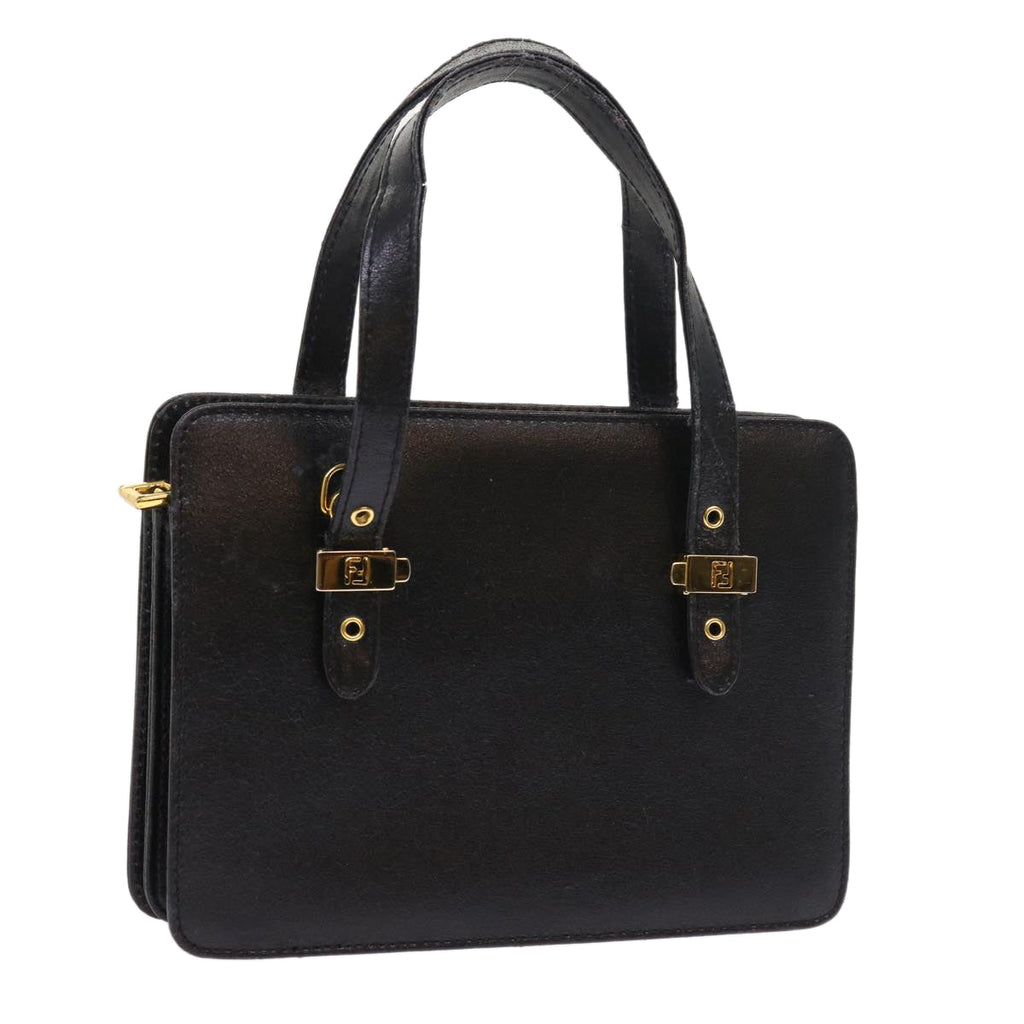 FENDI Shoulder Bag Leather Black bs8613