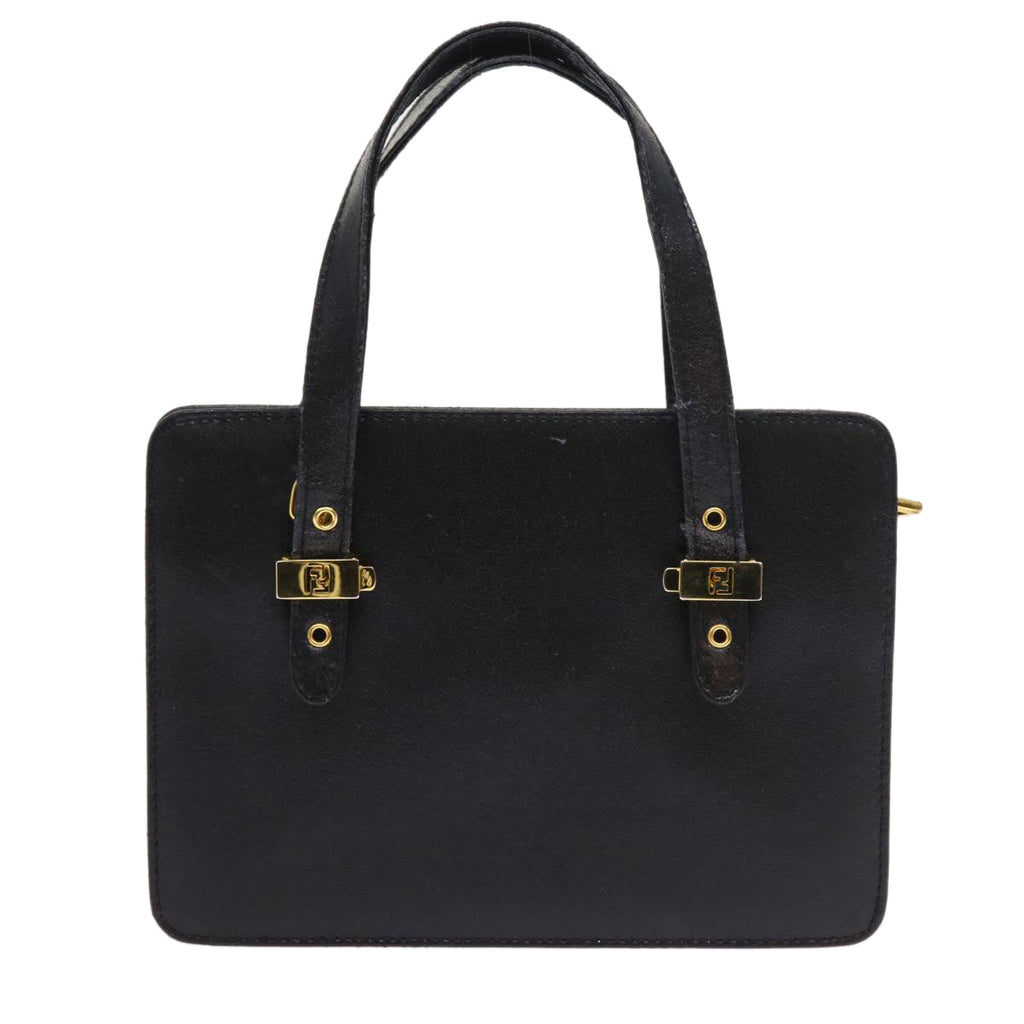 FENDI Shoulder Bag Leather Black bs8613