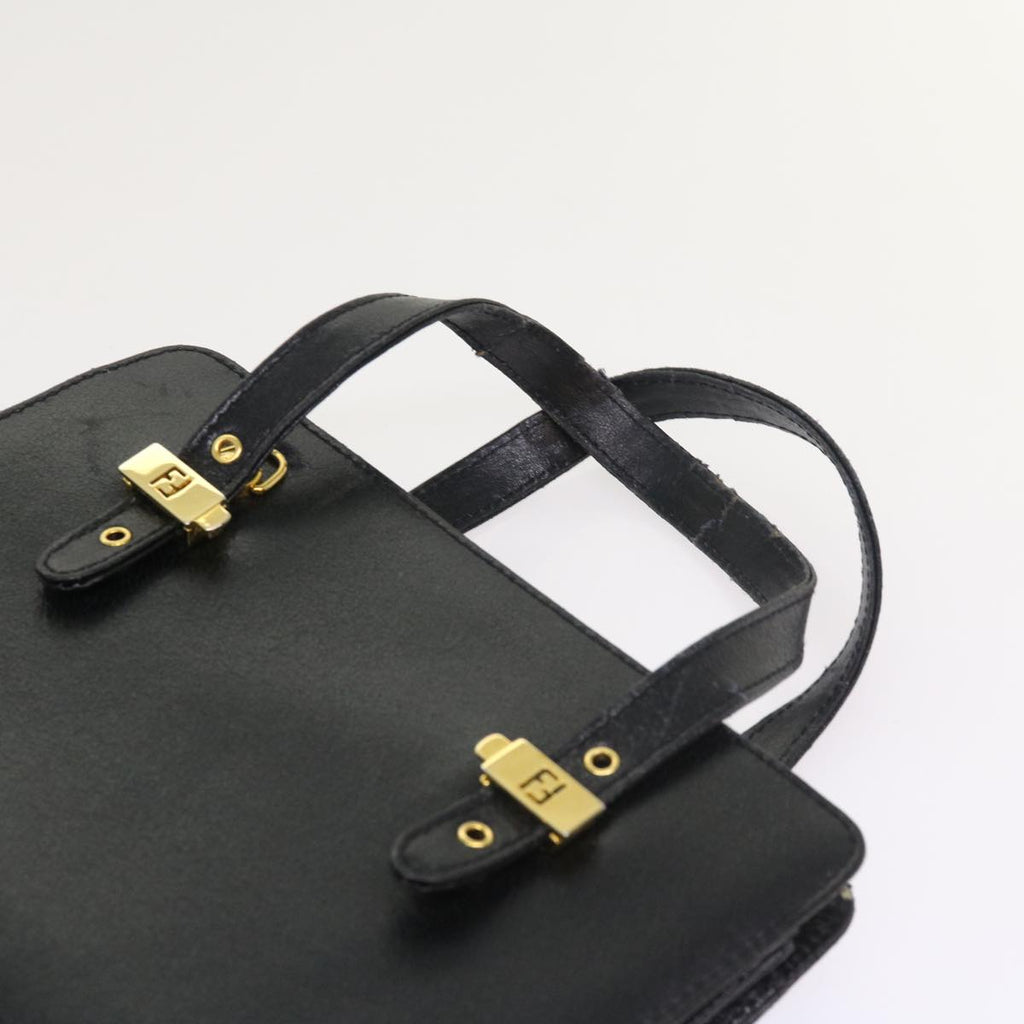 FENDI Shoulder Bag Leather Black bs8613