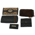 GUCCI GG Canvas Web Sherry Line Pouch Wallet 5Set Black Red Green bs8681