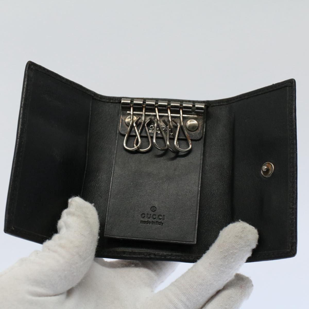 GUCCI GG Canvas Web Sherry Line Pouch Wallet 5Set Black Red Green bs8681