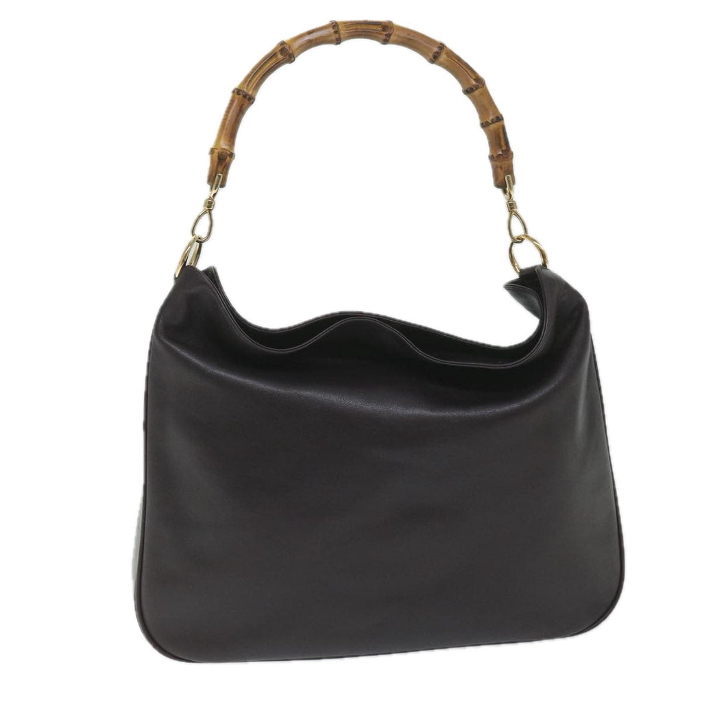 GUCCI Bamboo Shoulder Bag Leather Purple 001 2118 1577 bs8758