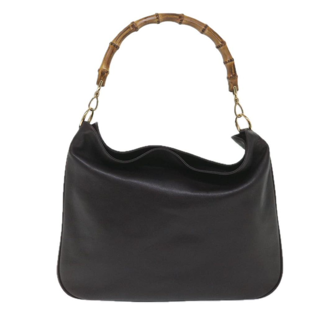 GUCCI Bamboo Shoulder Bag Leather Purple 001 2118 1577 bs8758