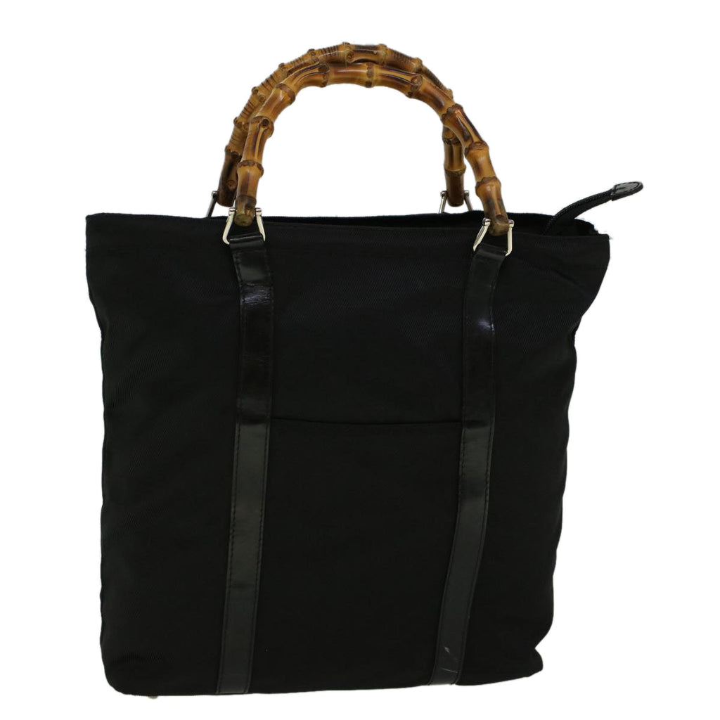 GUCCI Bamboo Hand Bag Nylon Black 000 3754 0508 bs8770