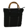 GUCCI Bamboo Hand Bag Nylon Black 000 3754 0508 bs8770