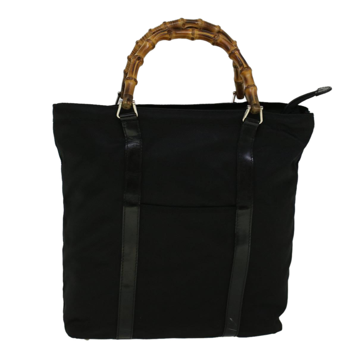 GUCCI Bamboo Hand Bag Nylon Black 000 3754 0508 bs8770