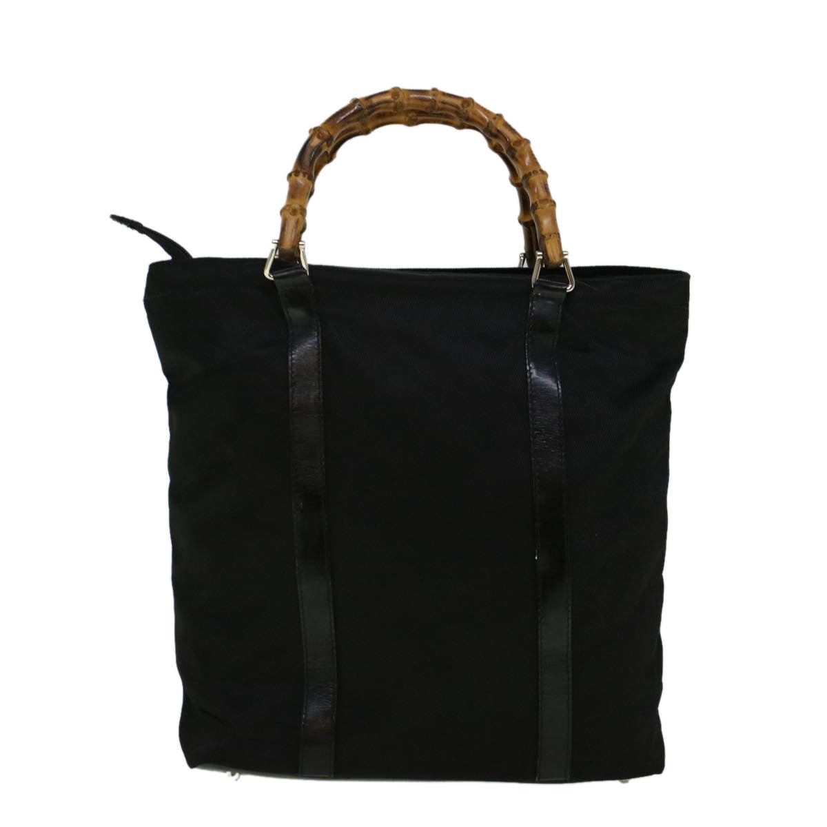 GUCCI Bamboo Hand Bag Nylon Black 000 3754 0508 bs8770