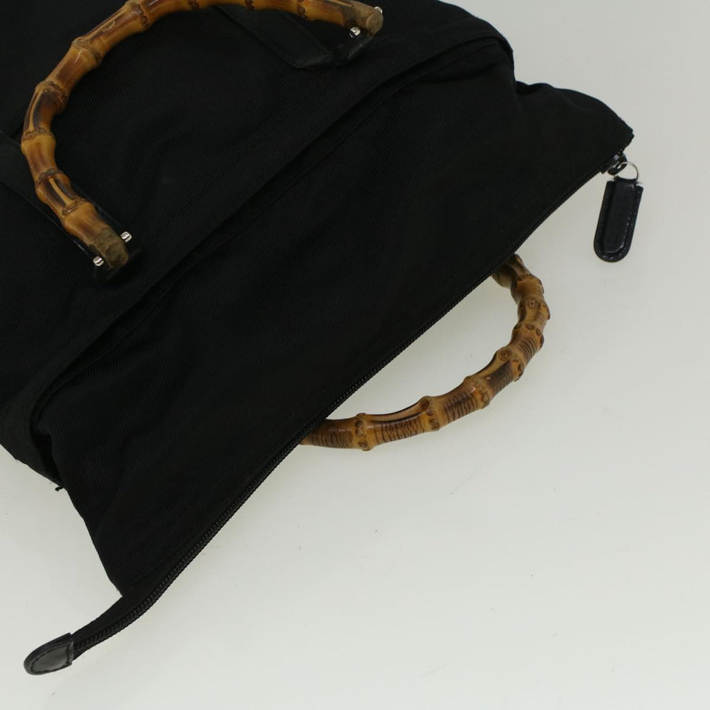 GUCCI Bamboo Hand Bag Nylon Black 000 3754 0508 bs8770