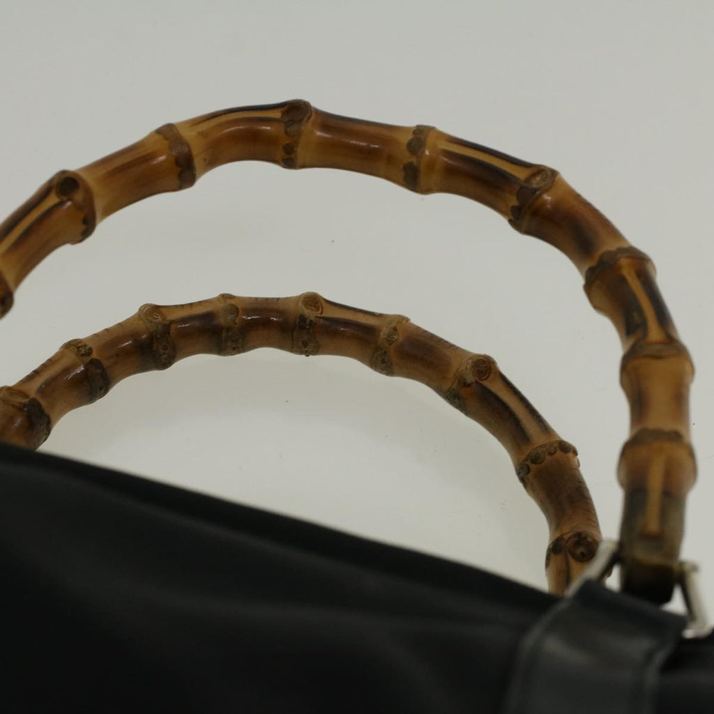 GUCCI Bamboo Hand Bag Nylon Black 000 3754 0508 bs8770