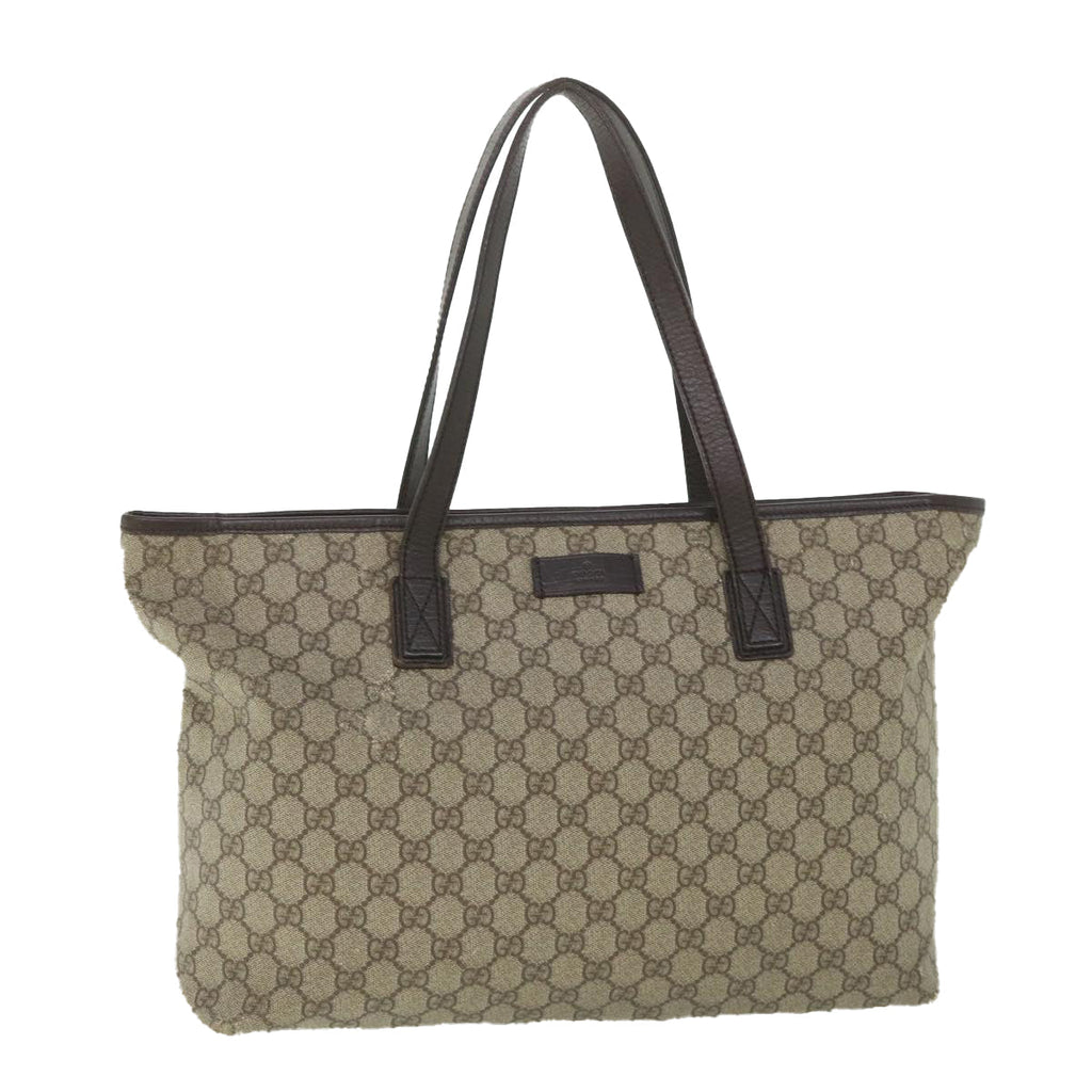 GUCCI GG Supreme Tote Bag PVC Leather Beige 181084 bs8773