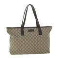 GUCCI GG Supreme Tote Bag PVC Leather Beige 181084 bs8773