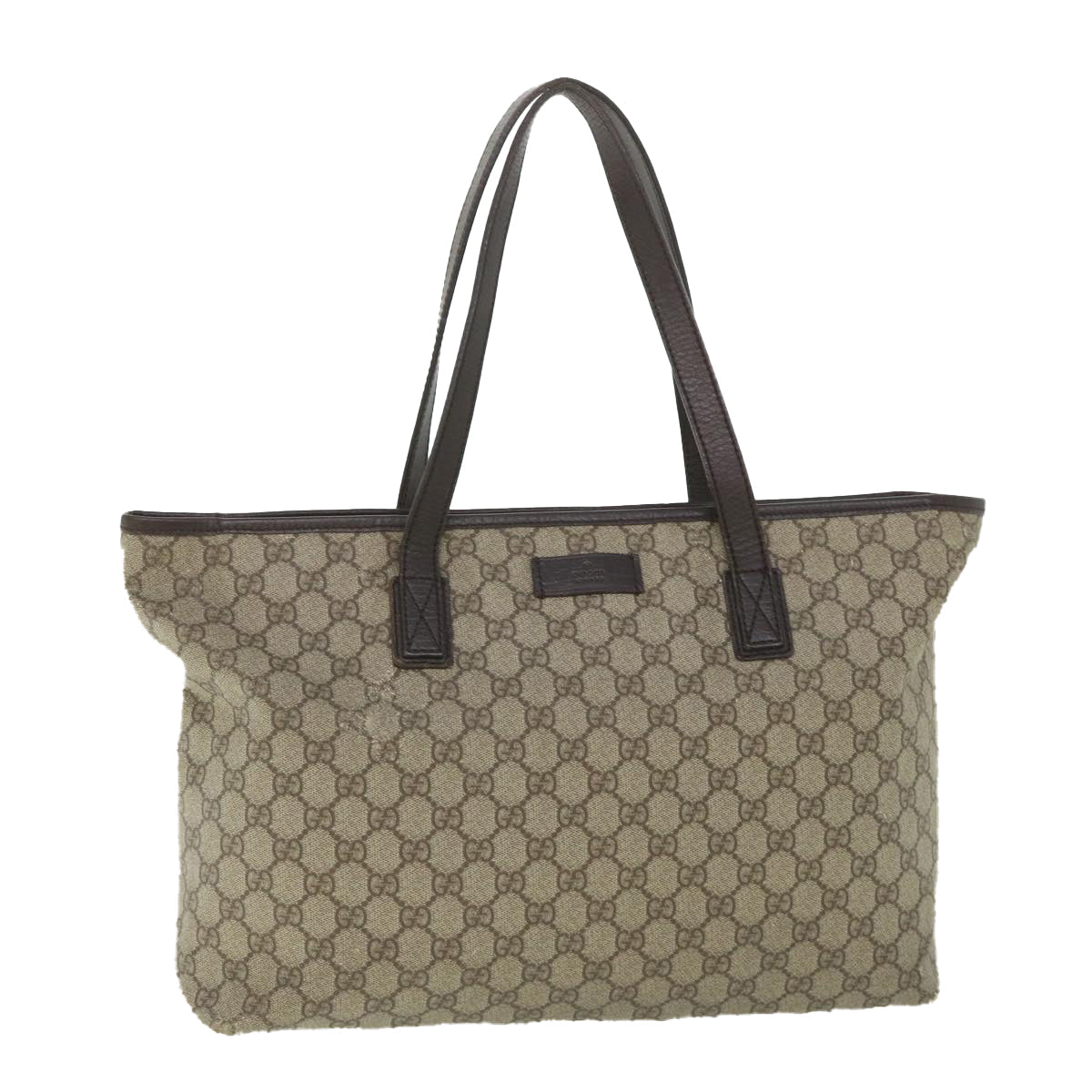 GUCCI GG Supreme Tote Bag PVC Leather Beige 181084 bs8773