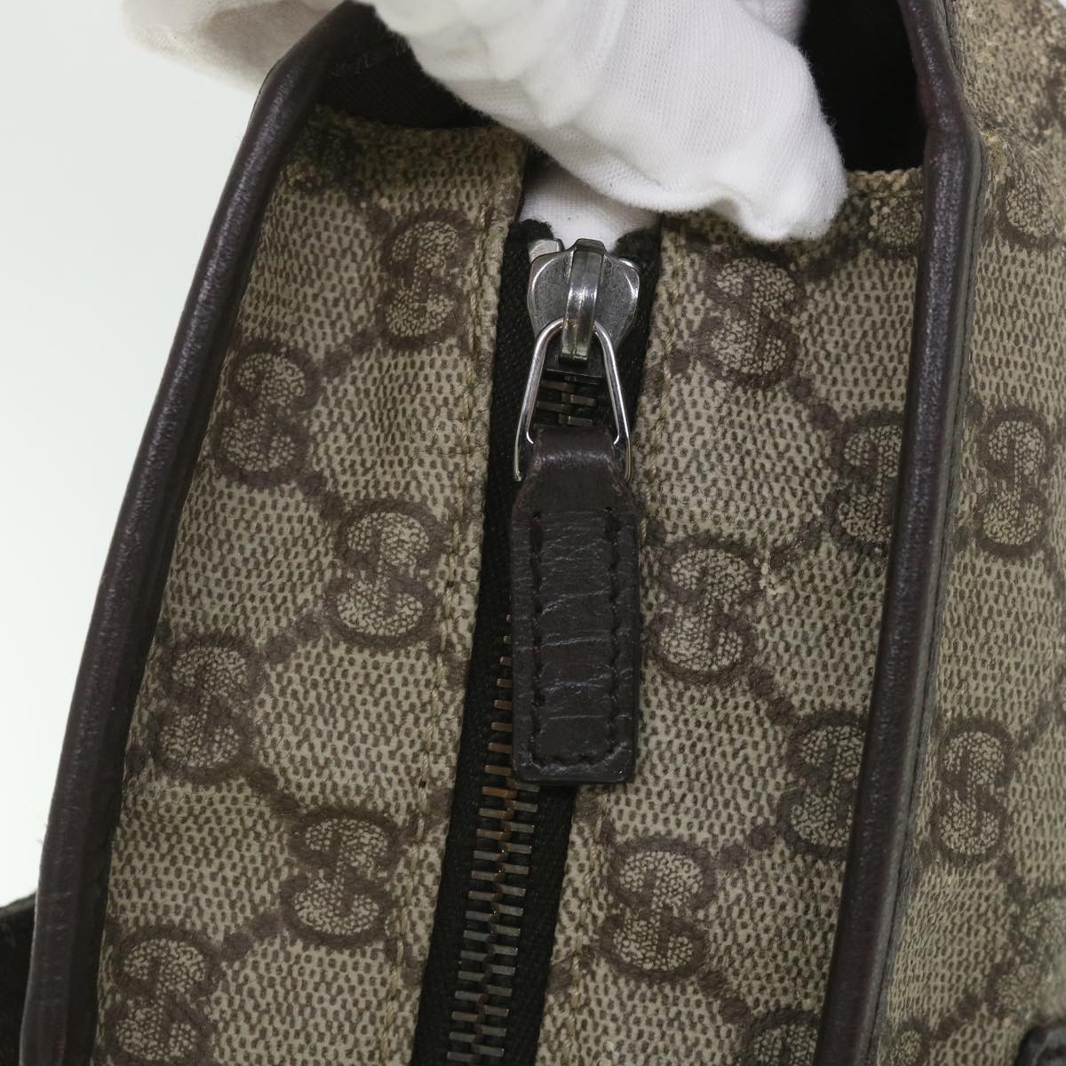 GUCCI GG Supreme Tote Bag PVC Leather Beige 181084 bs8773