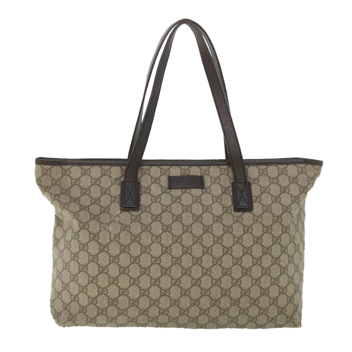 GUCCI GG Supreme Tote Bag PVC Leather Beige 181084 bs8773