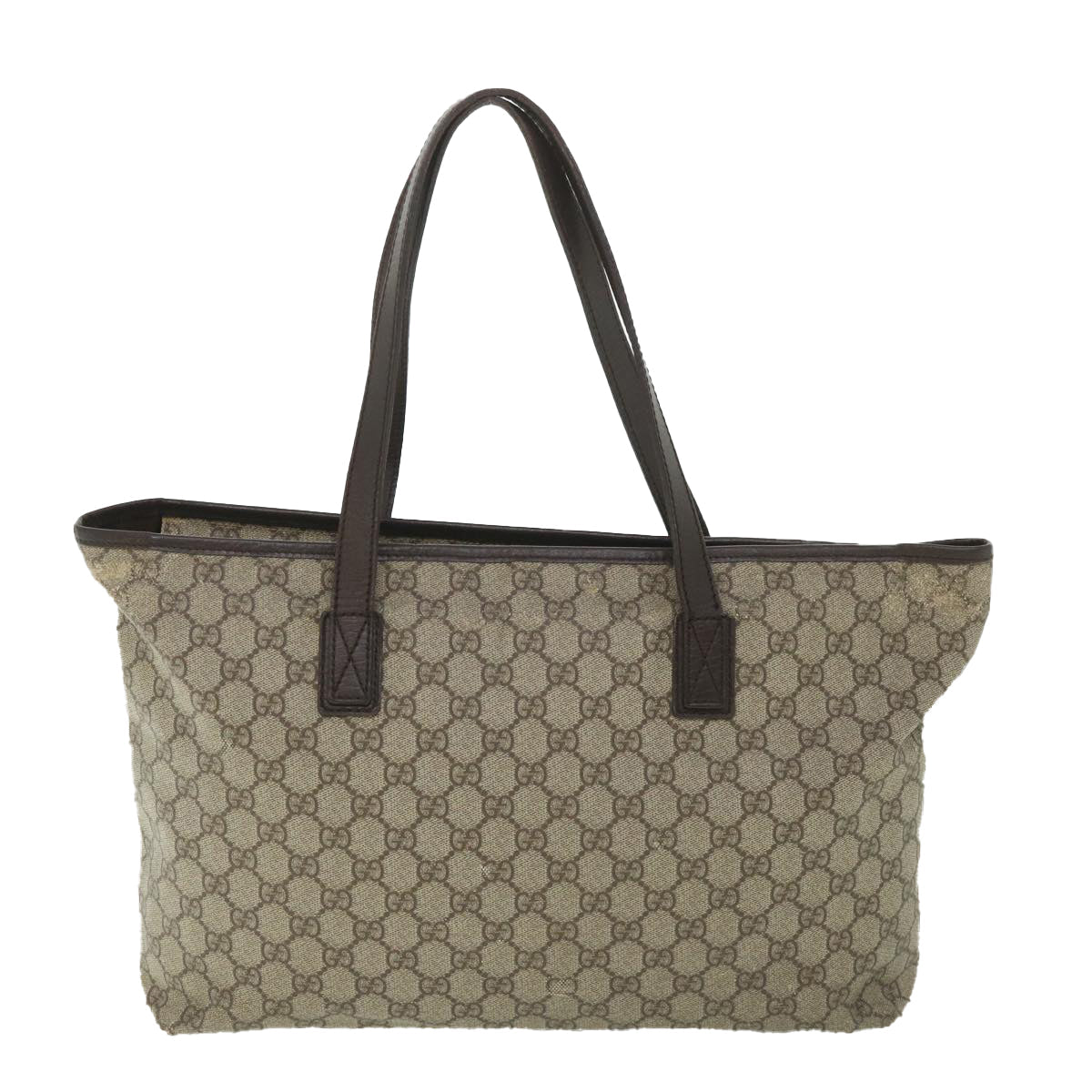 GUCCI GG Supreme Tote Bag PVC Leather Beige 181084 bs8773