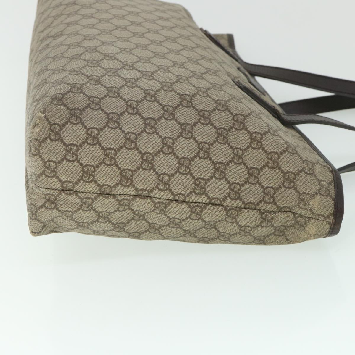 GUCCI GG Supreme Tote Bag PVC Leather Beige 181084 bs8773