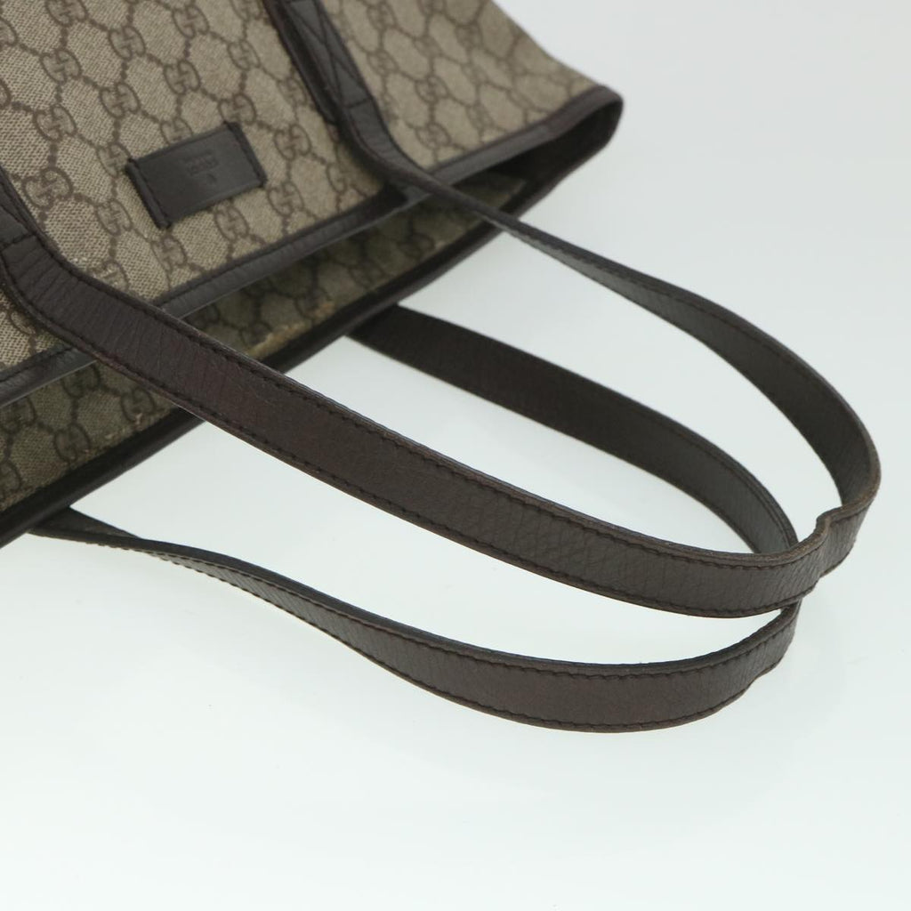 GUCCI GG Supreme Tote Bag PVC Leather Beige 181084 bs8773