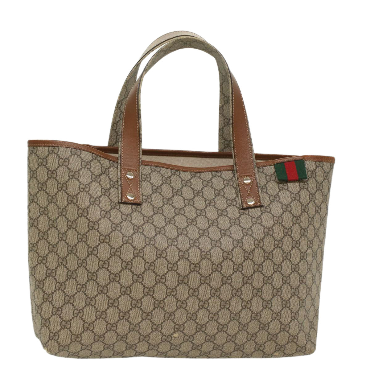 GUCCI GG Supreme Tote Bag PVC Leather Beige 211134 bs8774