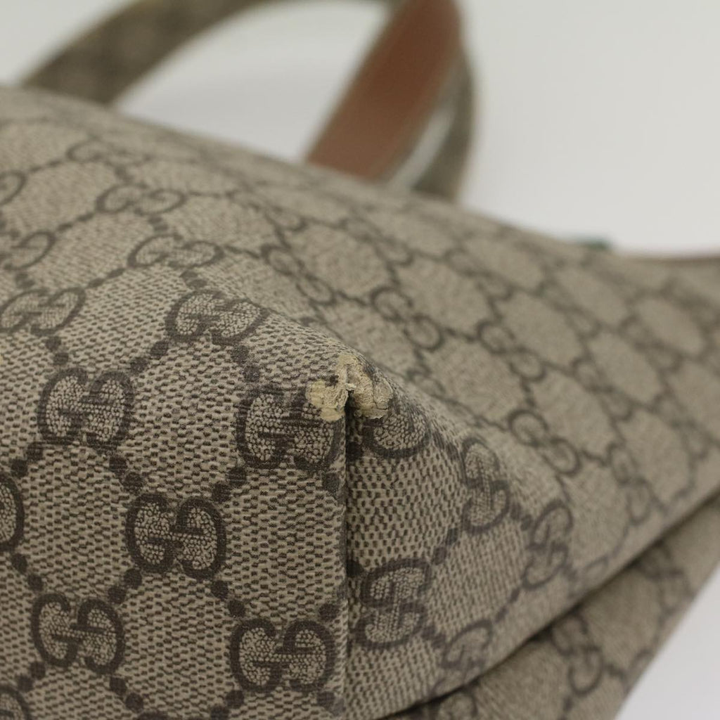 GUCCI GG Supreme Tote Bag PVC Leather Beige 211134 bs8774