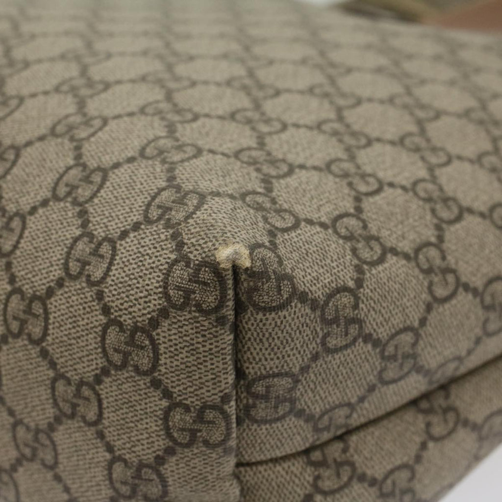 GUCCI GG Supreme Tote Bag PVC Leather Beige 211134 bs8774