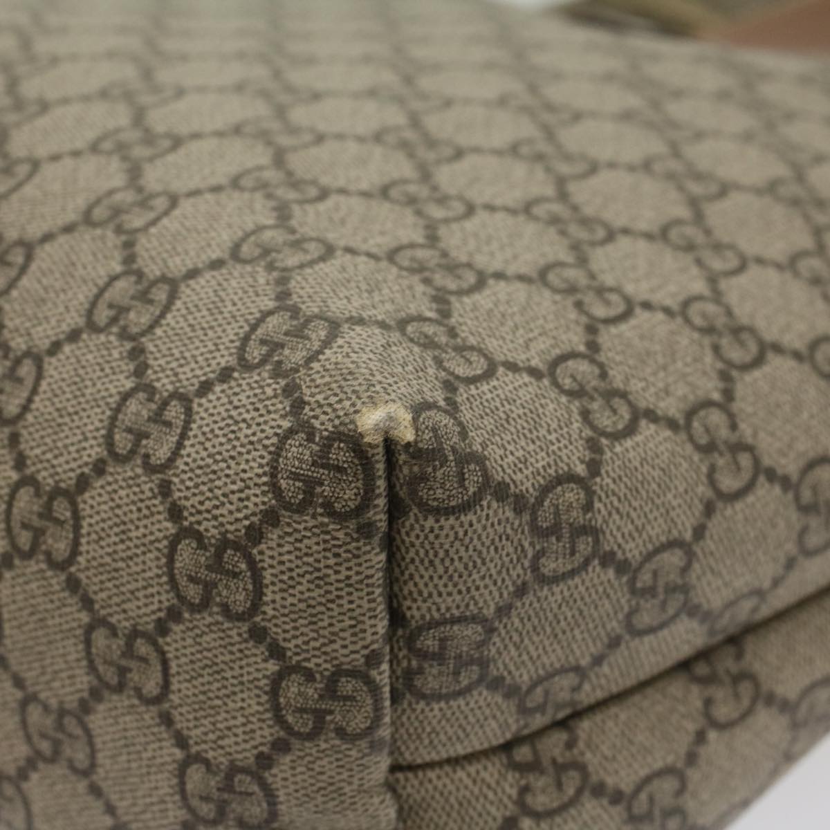 GUCCI GG Supreme Tote Bag PVC Leather Beige 211134 bs8774