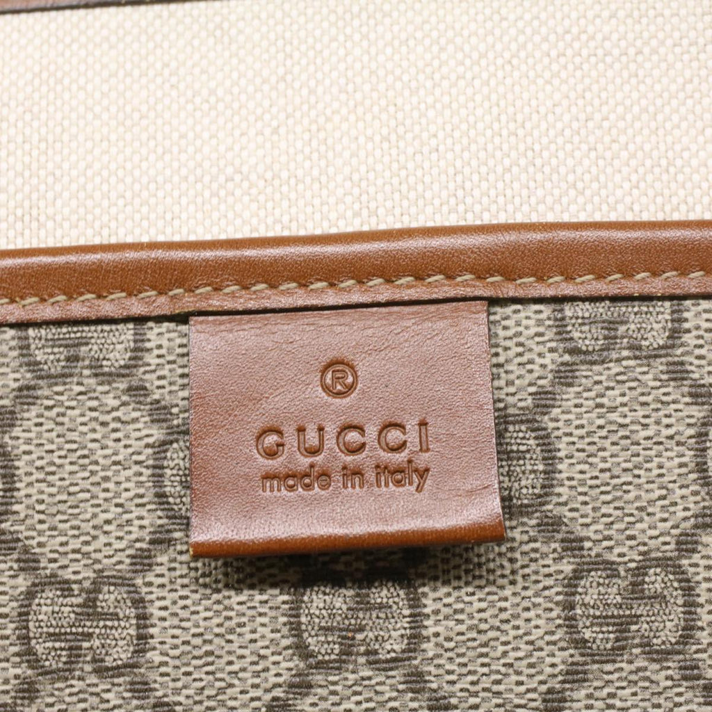 GUCCI GG Supreme Tote Bag PVC Leather Beige 211134 bs8774