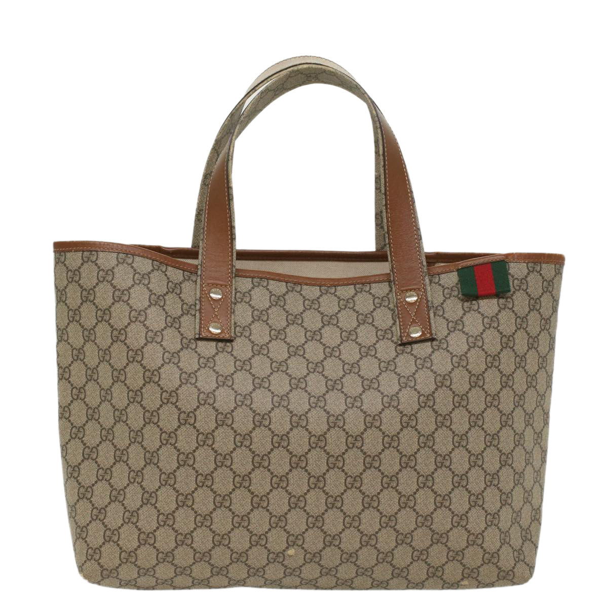 GUCCI GG Supreme Tote Bag PVC Leather Beige 211134 bs8774