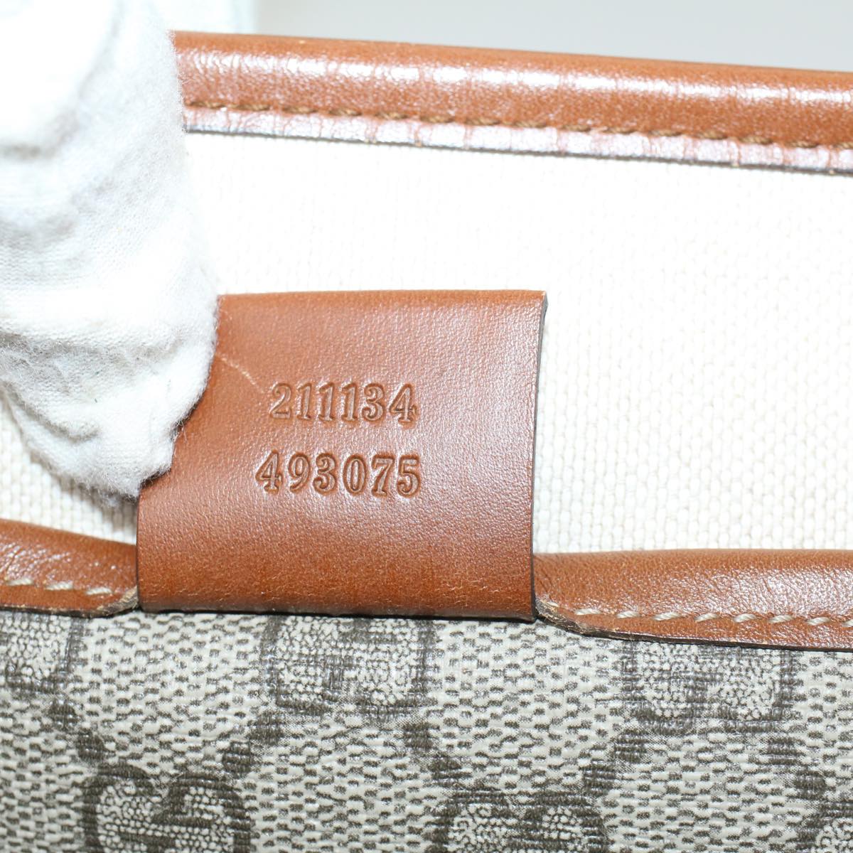 GUCCI GG Supreme Tote Bag PVC Leather Beige 211134 bs8774