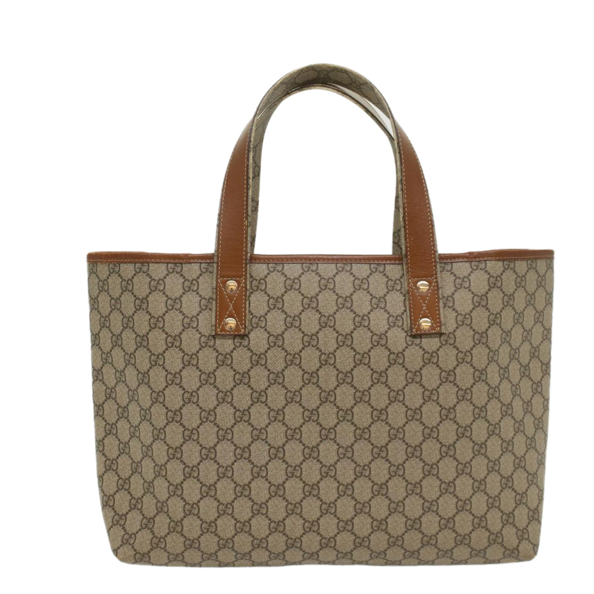 GUCCI GG Supreme Tote Bag PVC Leather Beige 211134 bs8774
