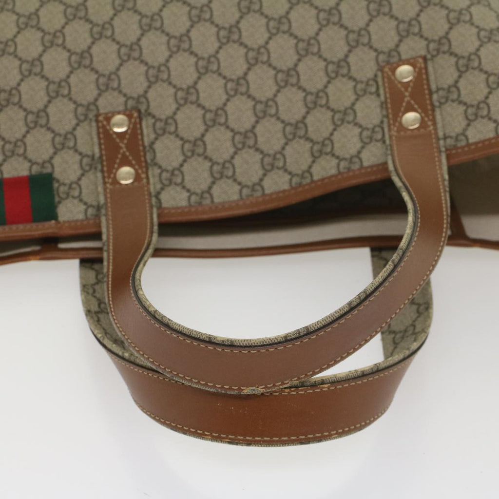 GUCCI GG Supreme Tote Bag PVC Leather Beige 211134 bs8774