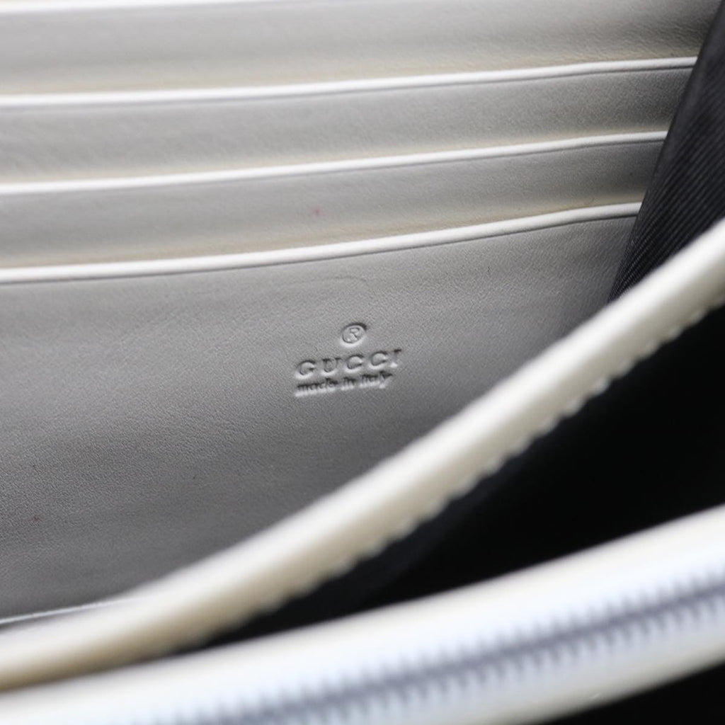 GUCCI Chain Shoulder Bag Leather White 474575 2149 bs8823