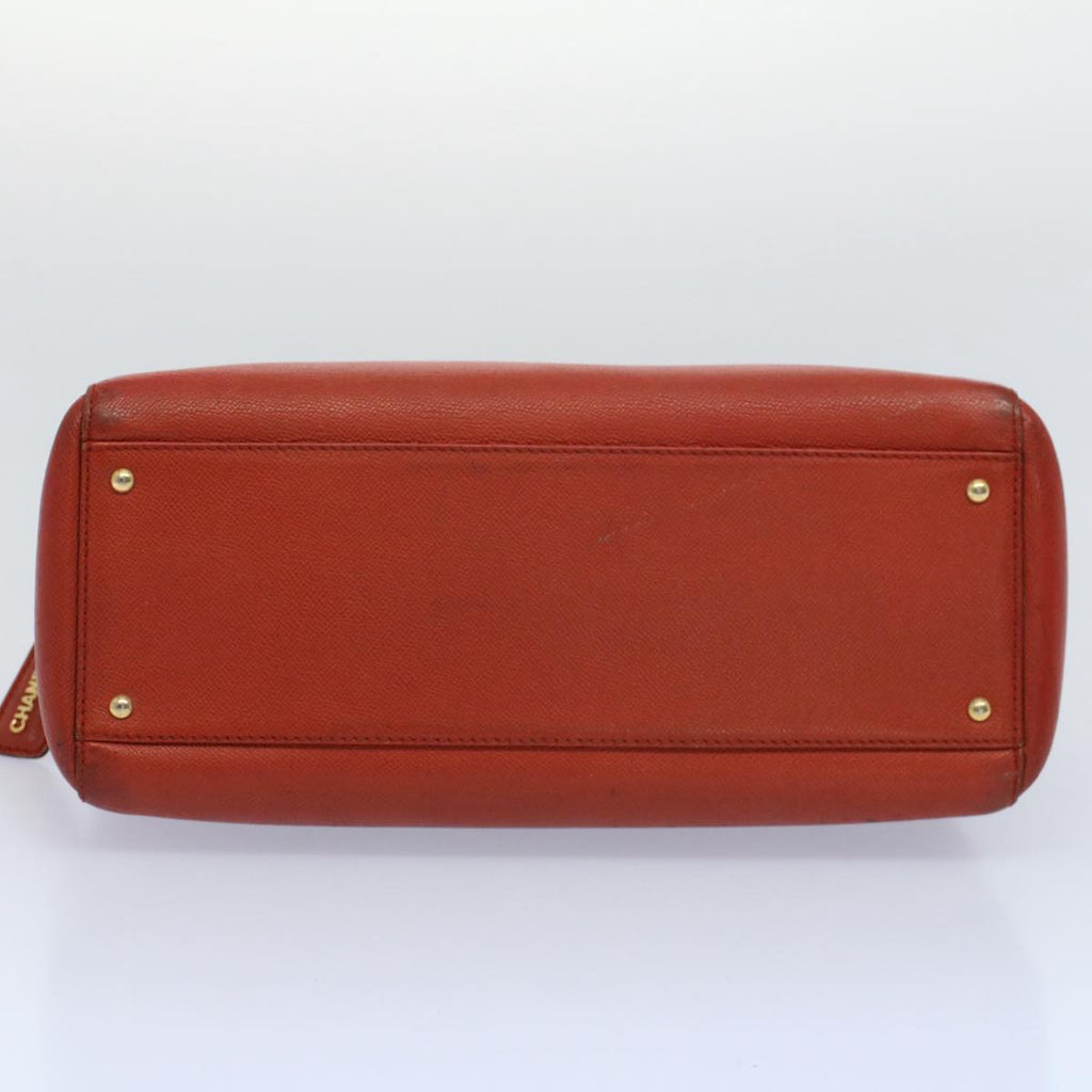 CHANEL Shoulder Bag Leather Orange CC bs8843