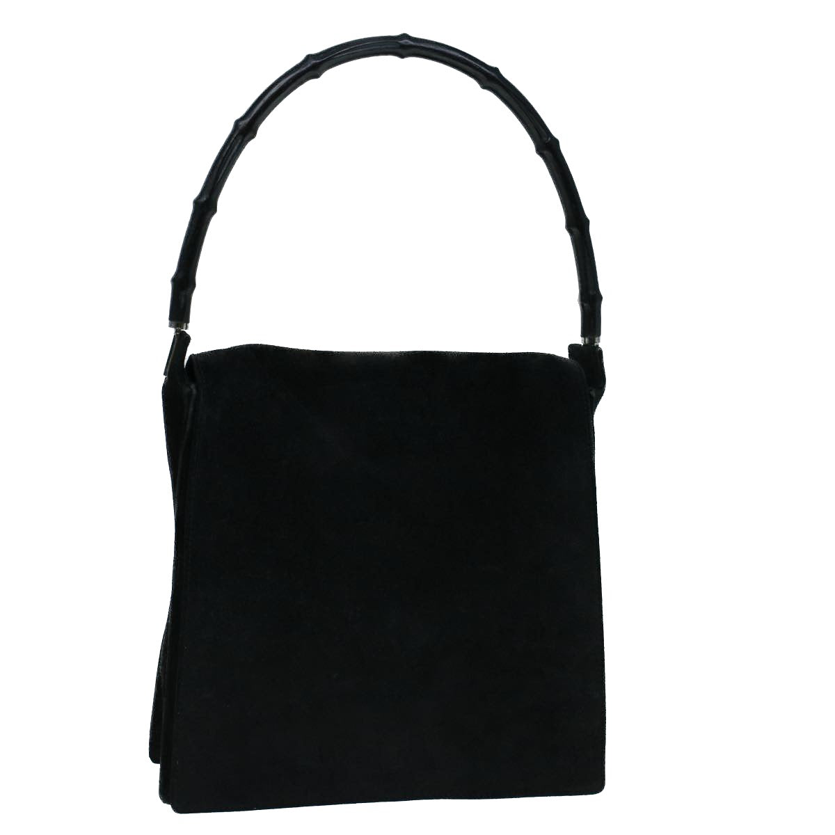 GUCCI Bamboo Shoulder Bag Suede Black 001 3243 200047 bs8922