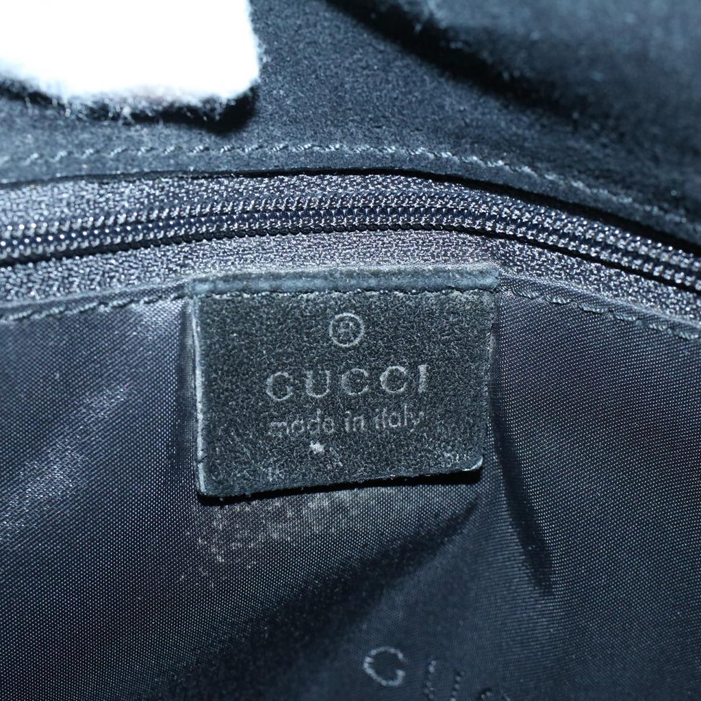GUCCI Bamboo Shoulder Bag Suede Black 001 3243 200047 bs8922