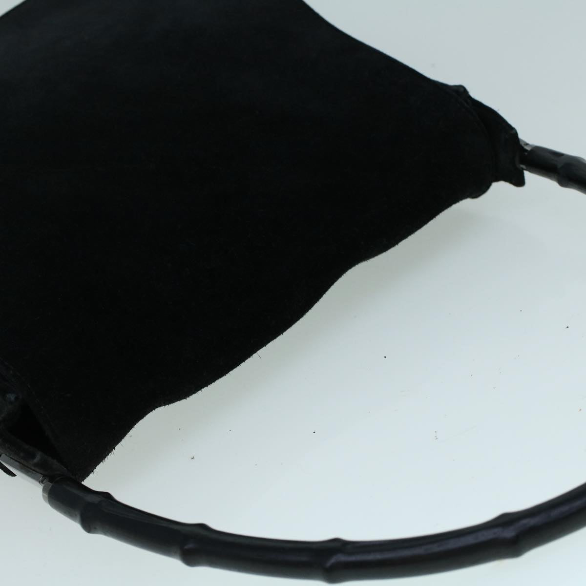 GUCCI Bamboo Shoulder Bag Suede Black 001 3243 200047 bs8922