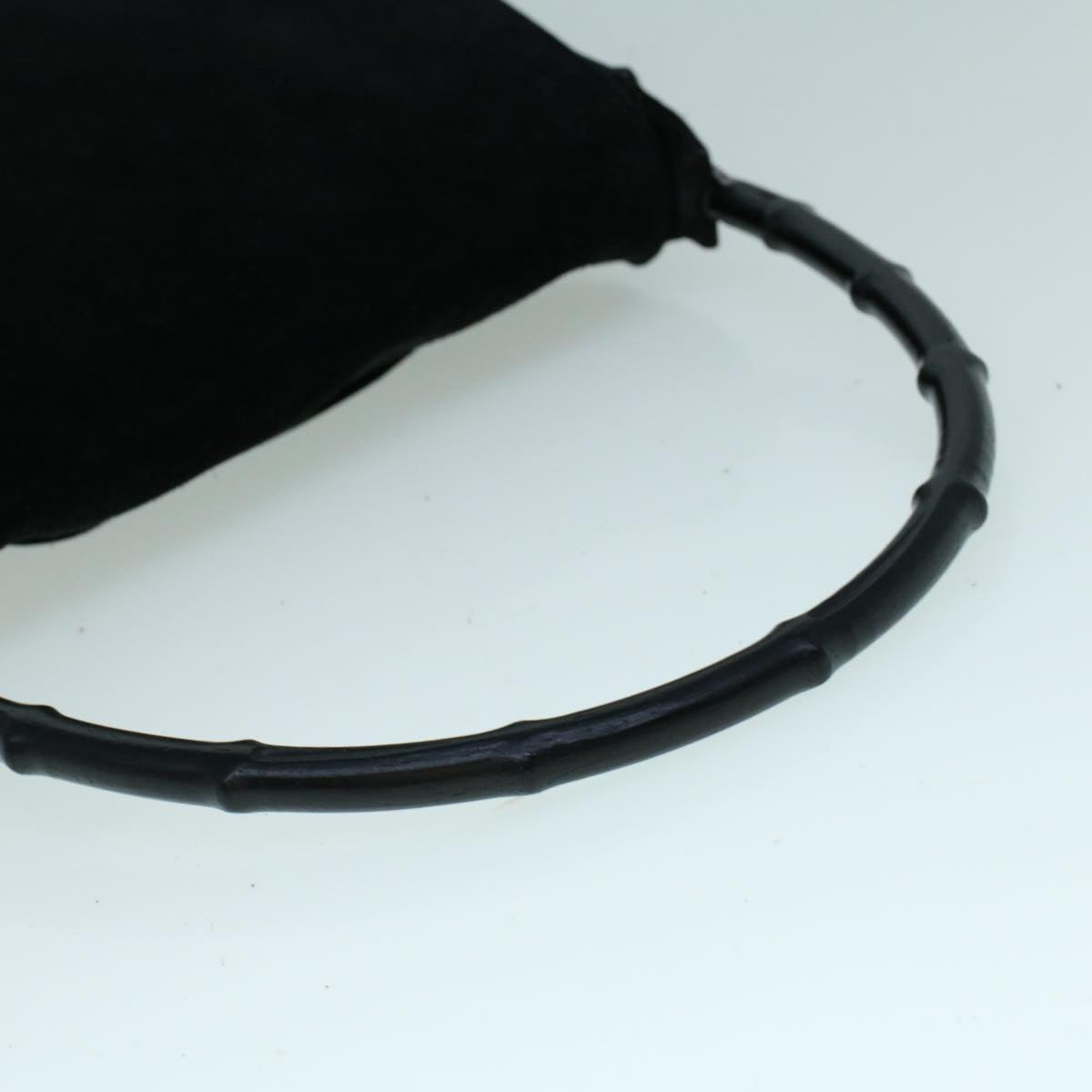 GUCCI Bamboo Shoulder Bag Suede Black 001 3243 200047 bs8922