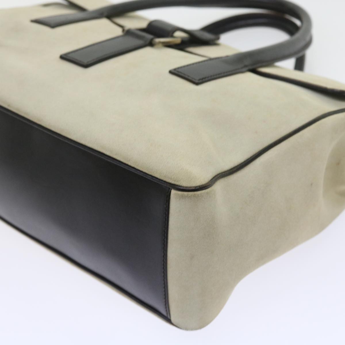 GUCCI Hand Bag Suede White 000 0844 bs8960