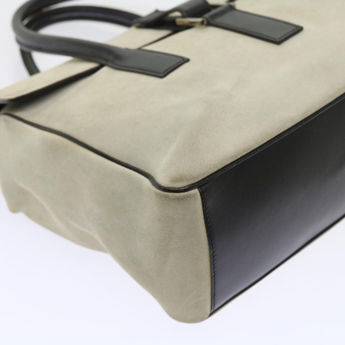 GUCCI Hand Bag Suede White 000 0844 bs8960