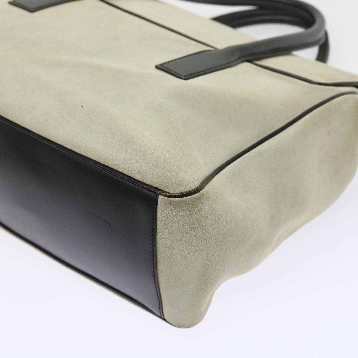 GUCCI Hand Bag Suede White 000 0844 bs8960