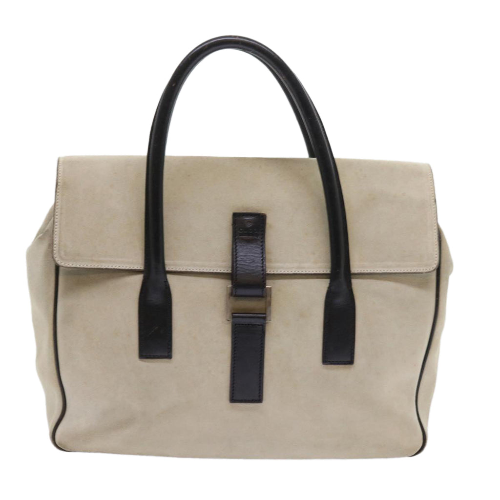GUCCI Hand Bag Suede White 000 0844 bs8960