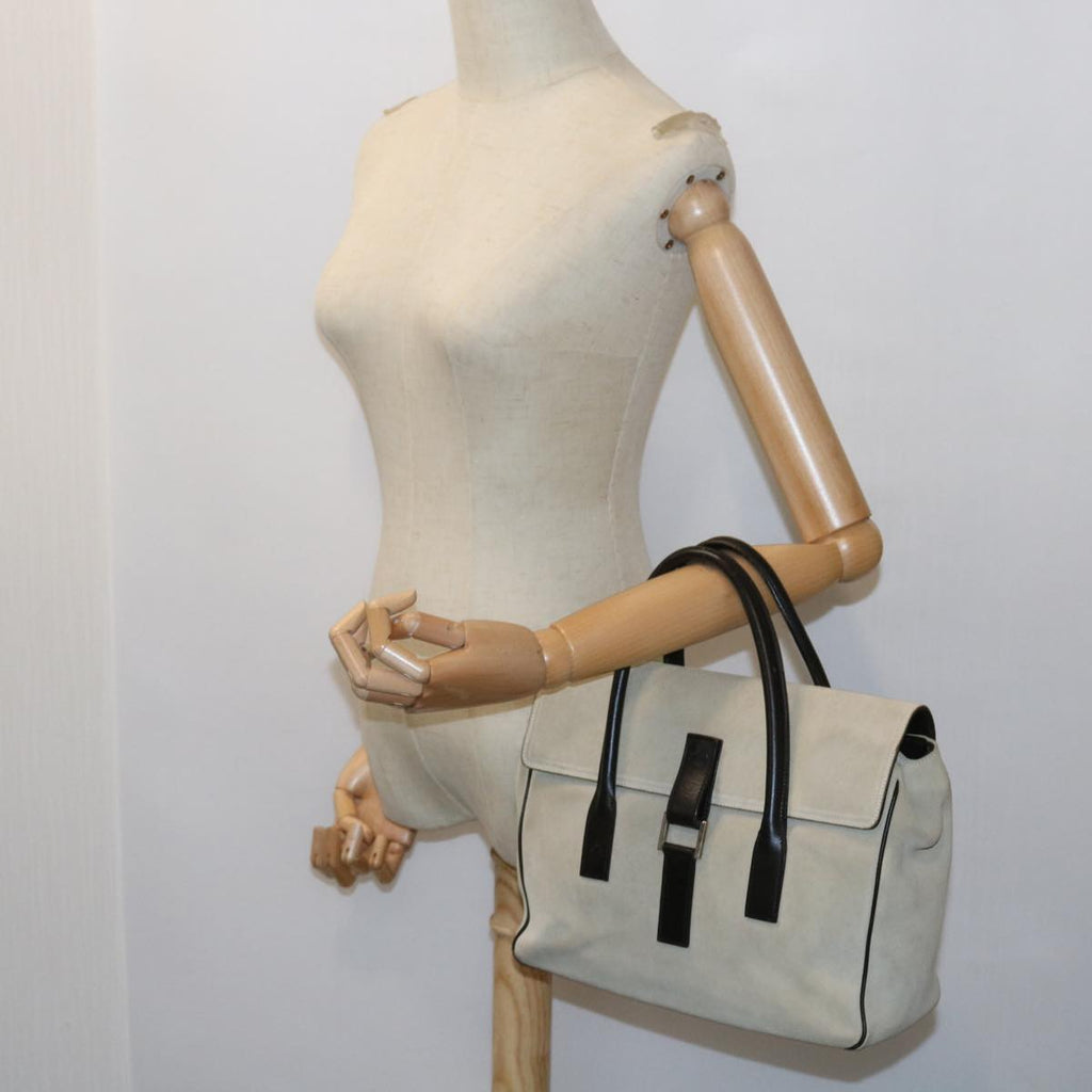 GUCCI Hand Bag Suede White 000 0844 bs8960
