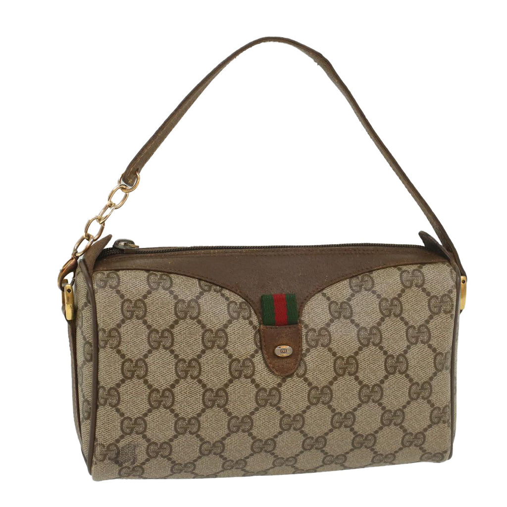 GUCCI GG Supreme Web Sherry Line Shoulder Bag Beige Red 89 02 018 bs9008
