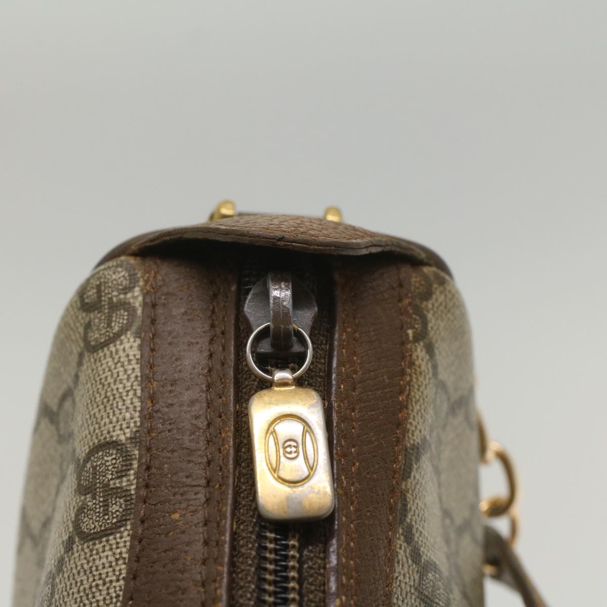 GUCCI GG Supreme Web Sherry Line Shoulder Bag Beige Red 89 02 018 bs9008