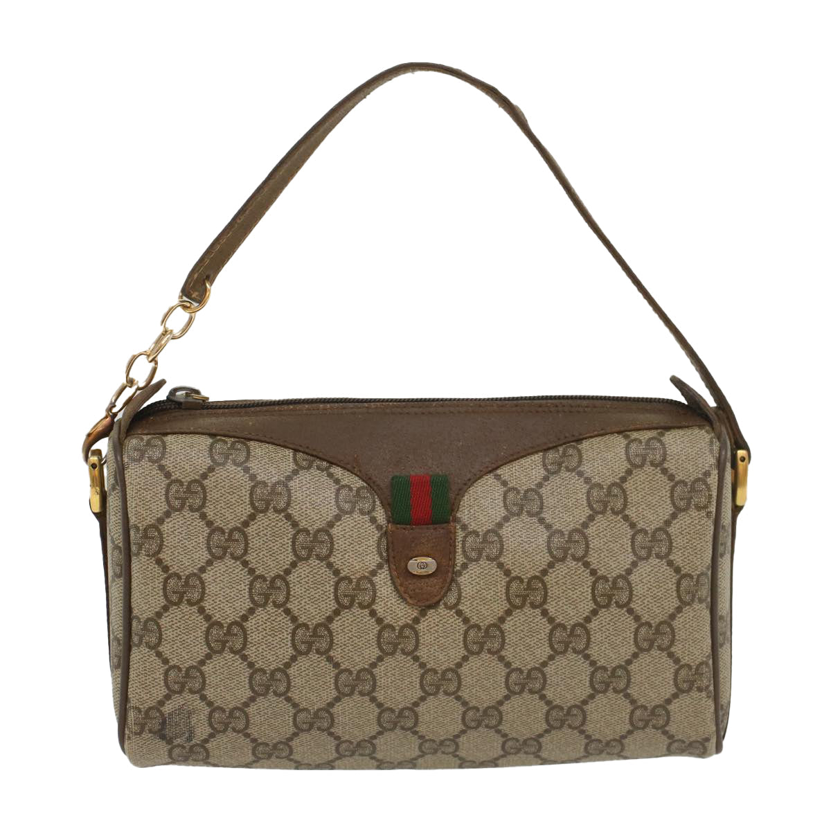 GUCCI GG Supreme Web Sherry Line Shoulder Bag Beige Red 89 02 018 bs9008