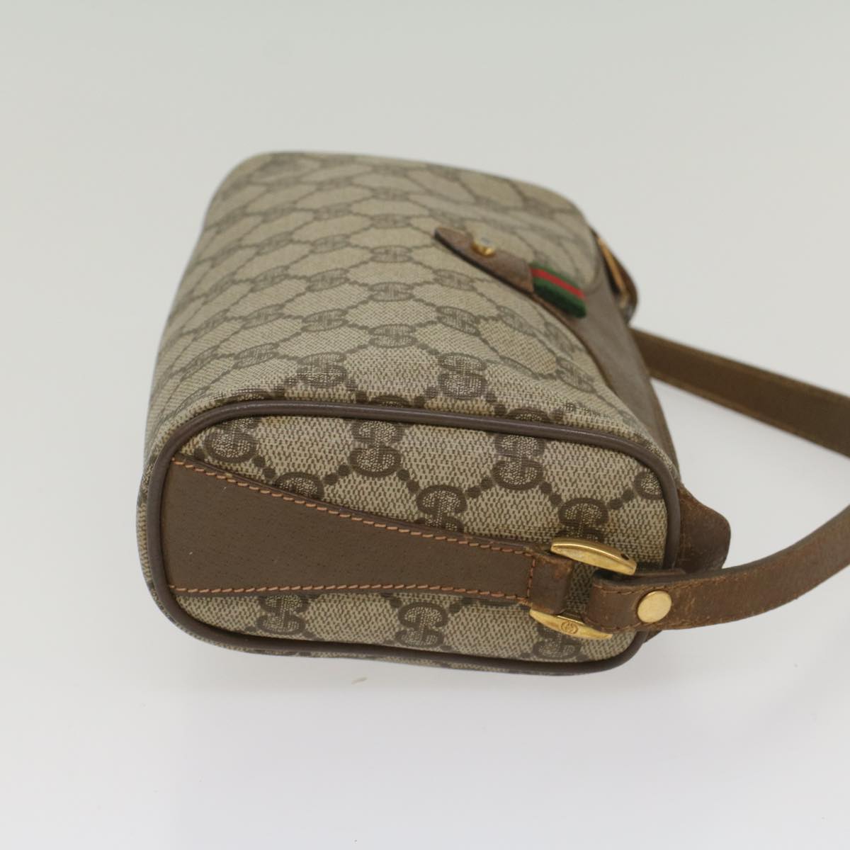 GUCCI GG Supreme Web Sherry Line Shoulder Bag Beige Red 89 02 018 bs9008