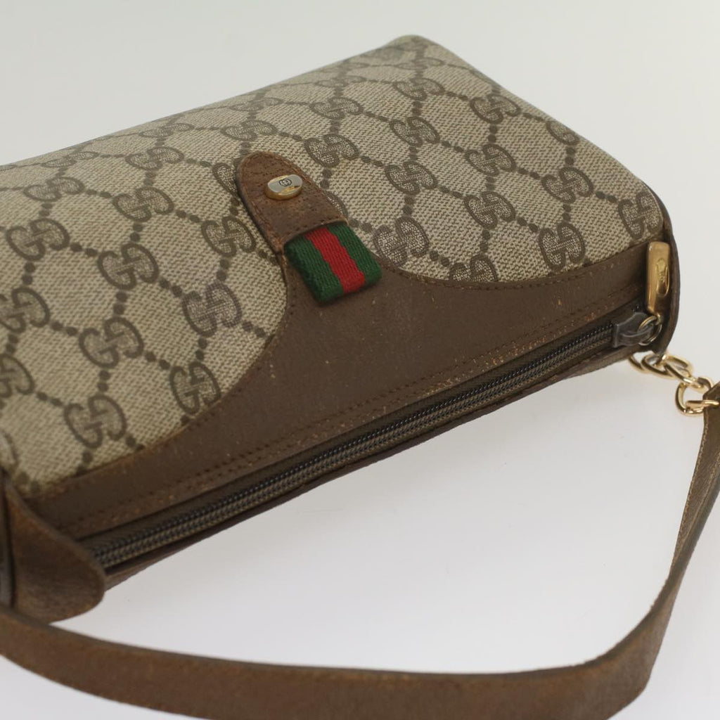 GUCCI GG Supreme Web Sherry Line Shoulder Bag Beige Red 89 02 018 bs9008