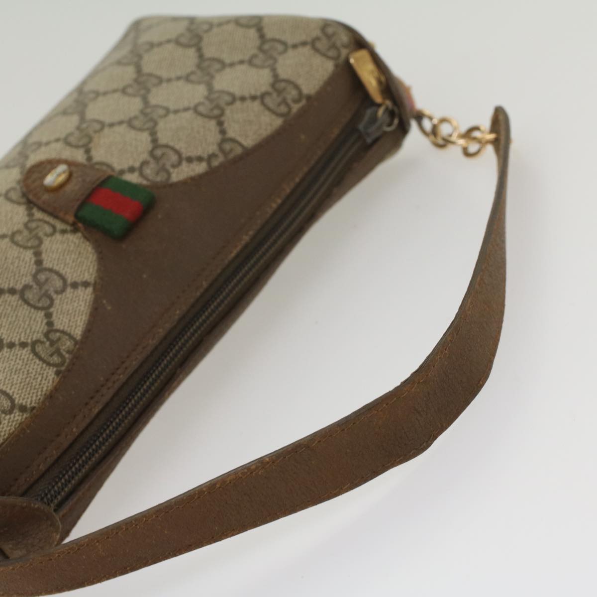 GUCCI GG Supreme Web Sherry Line Shoulder Bag Beige Red 89 02 018 bs9008
