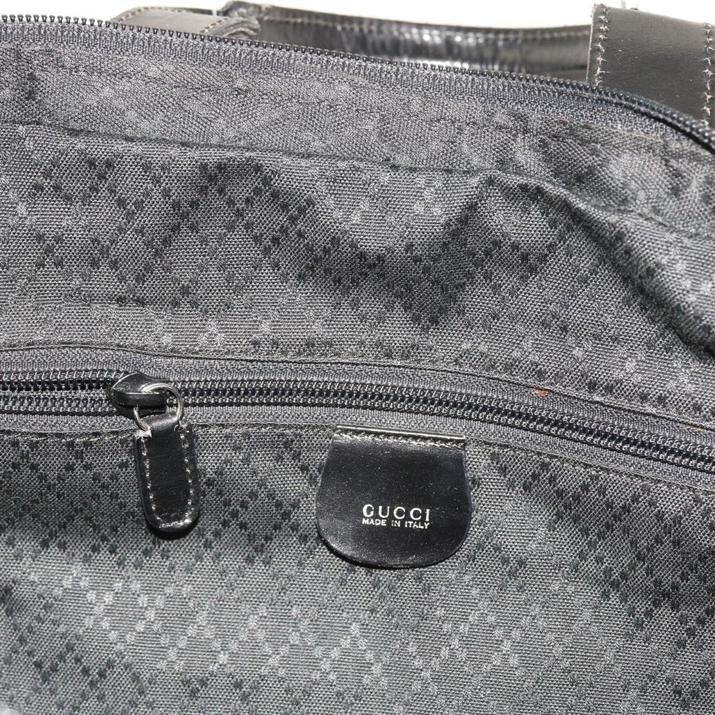 GUCCI Boston Bag Canvas Leather Black bs9009