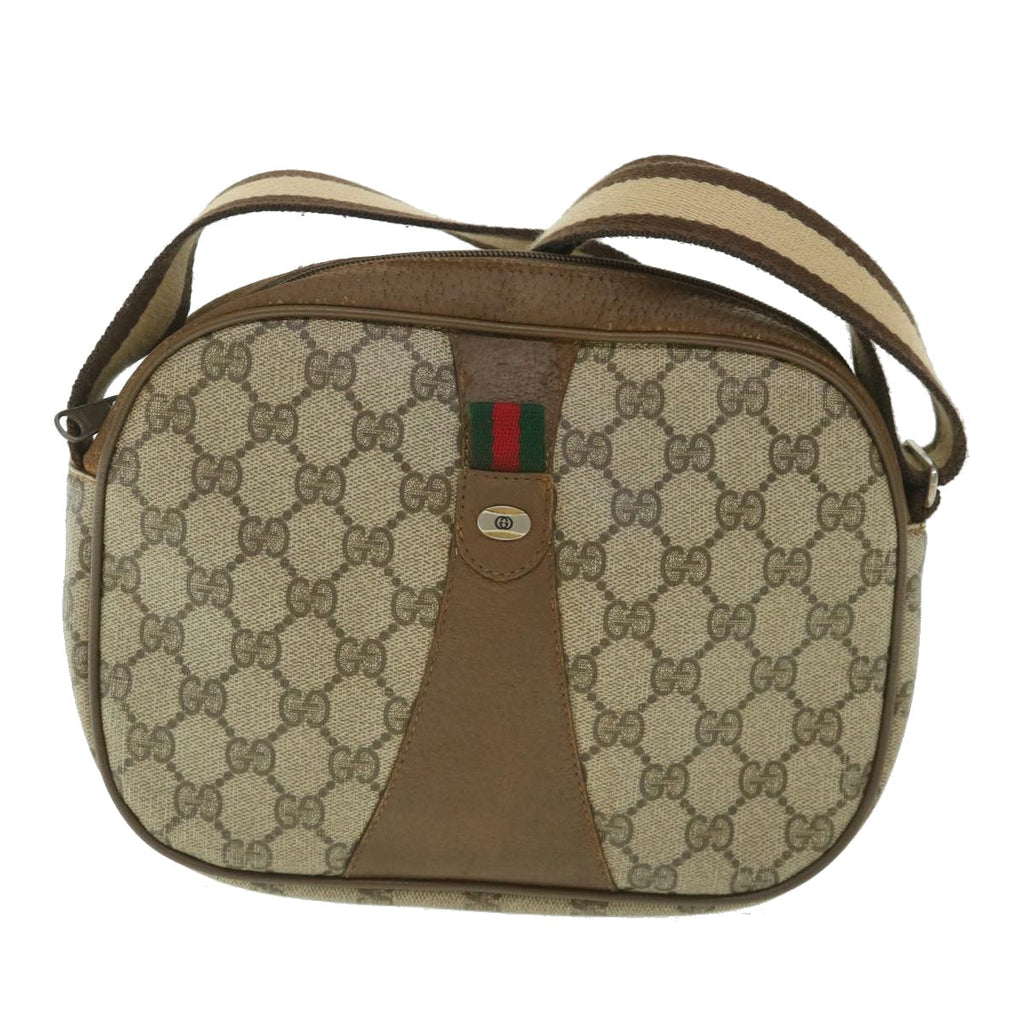 GUCCI GG Supreme Web Sherry Line Shoulder Bag Beige Red 89 01 034 bs9010